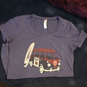 Bella Canvas- Heather Blue with MILLER LITE Graphic